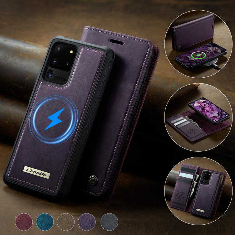 For Samsung Galaxy S20 Ultra CaseMe C49 Magnetic RFID Blocking Detachable Wallet Leather Phone Case