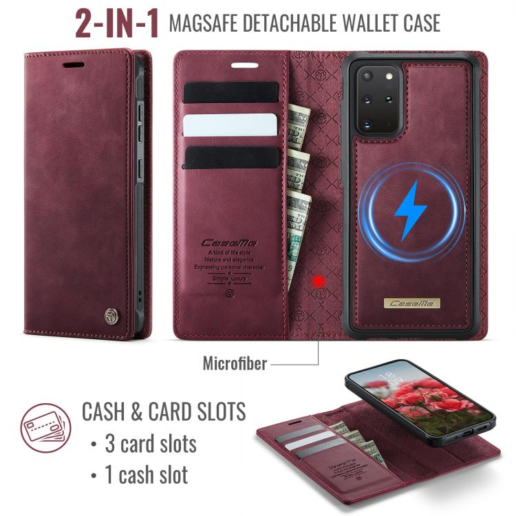 For Samsung Galaxy S20+ CaseMe C49 Magnetic RFID Blocking Detachable Wallet Leather Phone Case