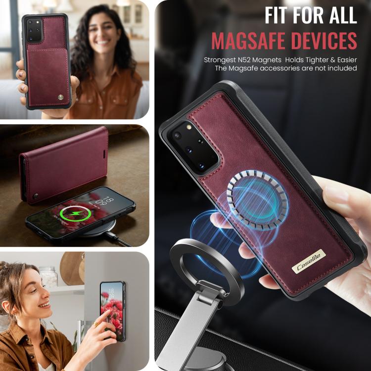 For Samsung Galaxy S20+ CaseMe C49 Magnetic RFID Blocking Detachable Wallet Leather Phone Case