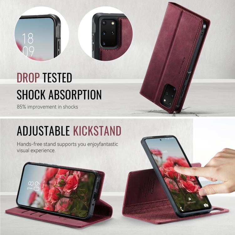 For Samsung Galaxy S20+ CaseMe C49 Magnetic RFID Blocking Detachable Wallet Leather Phone Case
