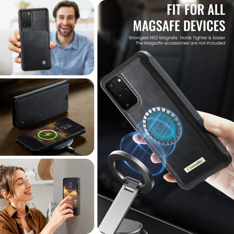 For Samsung Galaxy S20+ CaseMe C49 Magnetic RFID Blocking Detachable Wallet Leather Phone Case