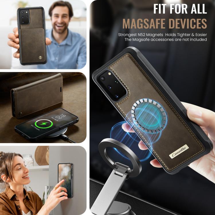 For Samsung Galaxy S20+ CaseMe C49 Magnetic RFID Blocking Detachable Wallet Leather Phone Case