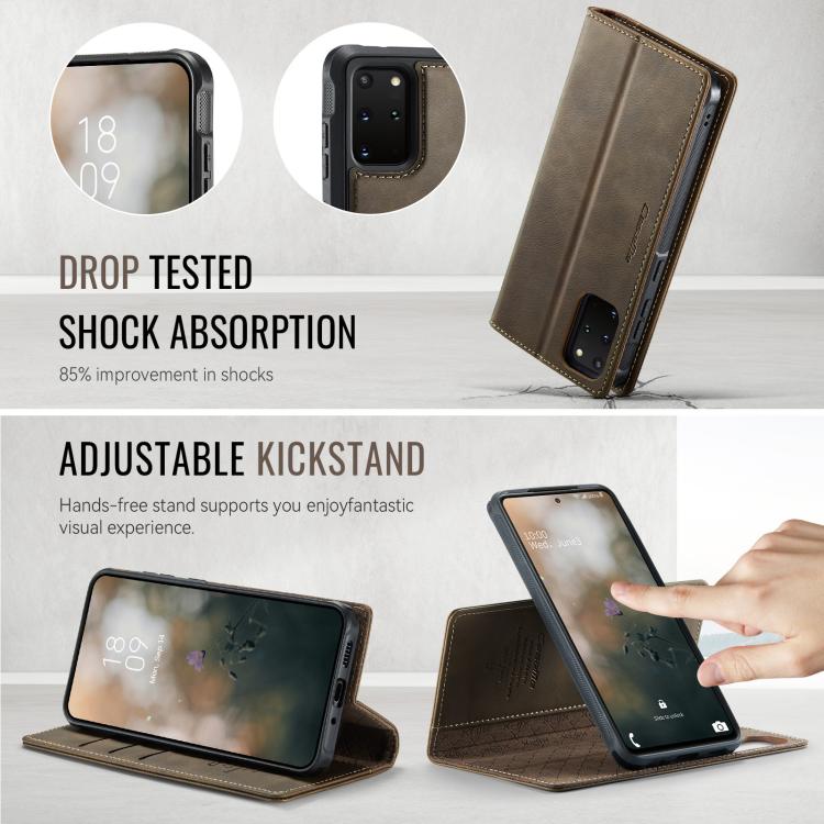 For Samsung Galaxy S20+ CaseMe C49 Magnetic RFID Blocking Detachable Wallet Leather Phone Case