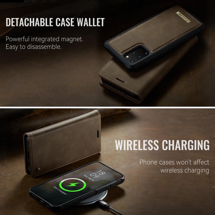 For Samsung Galaxy S20+ CaseMe C49 Magnetic RFID Blocking Detachable Wallet Leather Phone Case