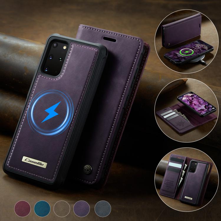 For Samsung Galaxy S20+ CaseMe C49 Magnetic RFID Blocking Detachable Wallet Leather Phone Case
