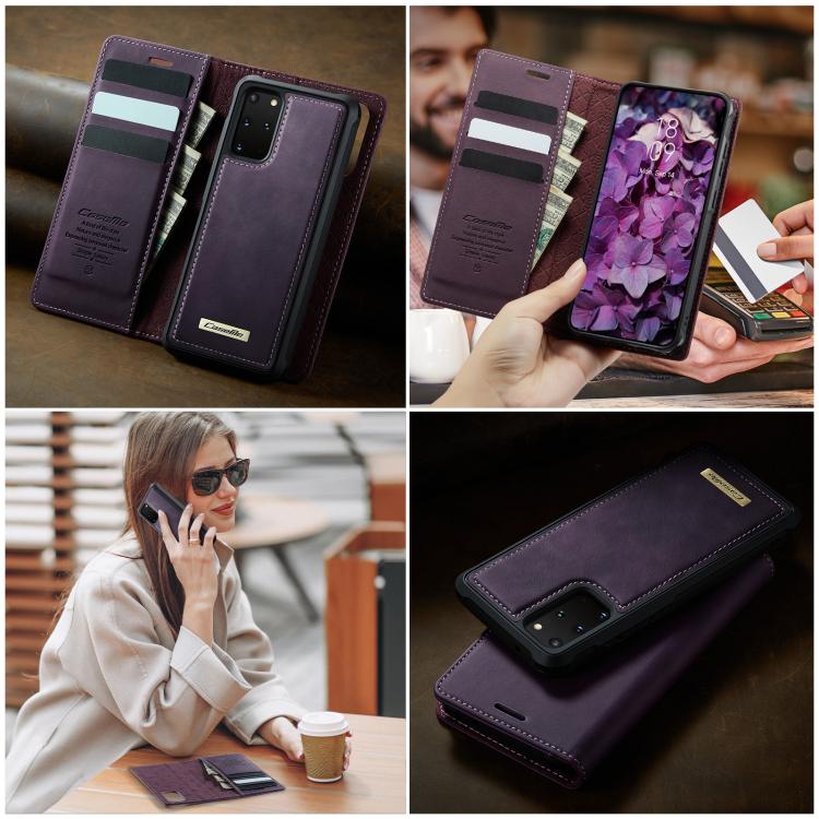 For Samsung Galaxy S20+ CaseMe C49 Magnetic RFID Blocking Detachable Wallet Leather Phone Case