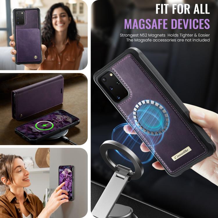 For Samsung Galaxy S20+ CaseMe C49 Magnetic RFID Blocking Detachable Wallet Leather Phone Case
