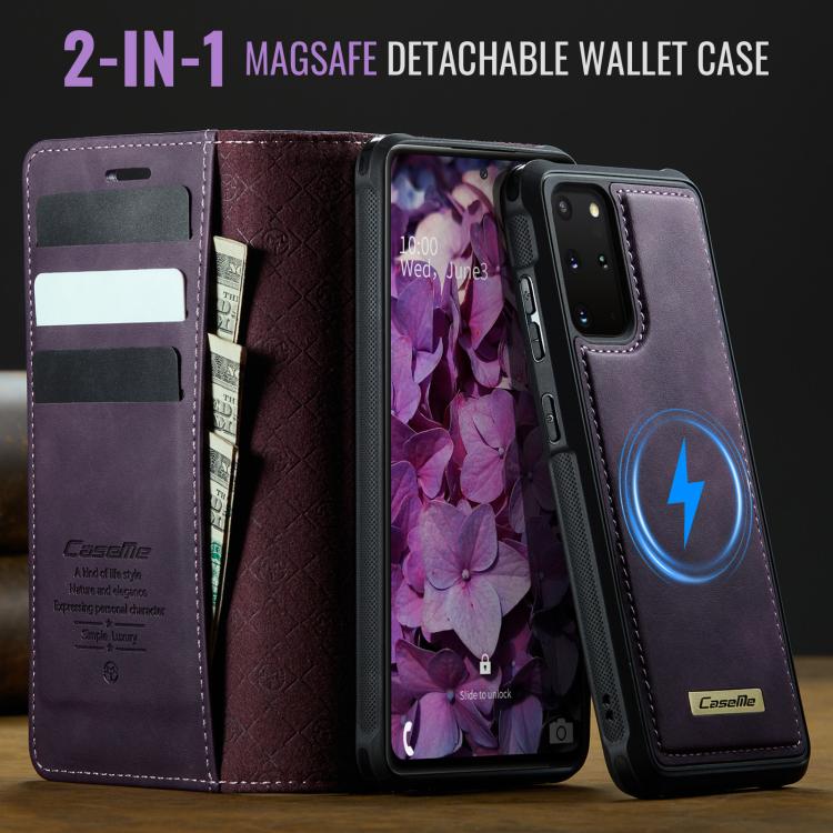 For Samsung Galaxy S20+ CaseMe C49 Magnetic RFID Blocking Detachable Wallet Leather Phone Case