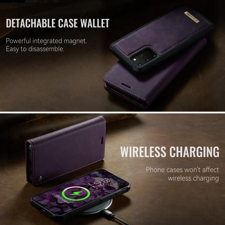 For Samsung Galaxy S20+ CaseMe C49 Magnetic RFID Blocking Detachable Wallet Leather Phone Case