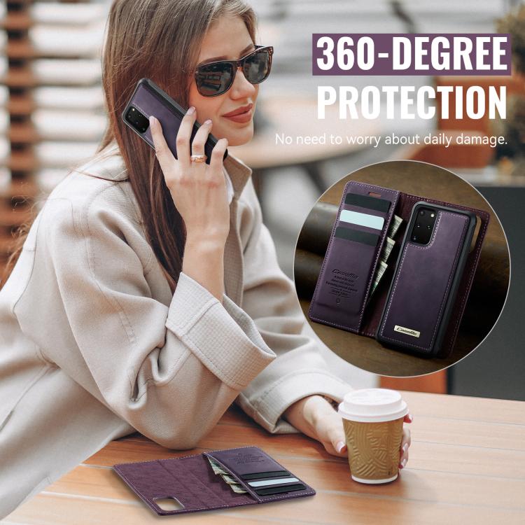 For Samsung Galaxy S20+ CaseMe C49 Magnetic RFID Blocking Detachable Wallet Leather Phone Case