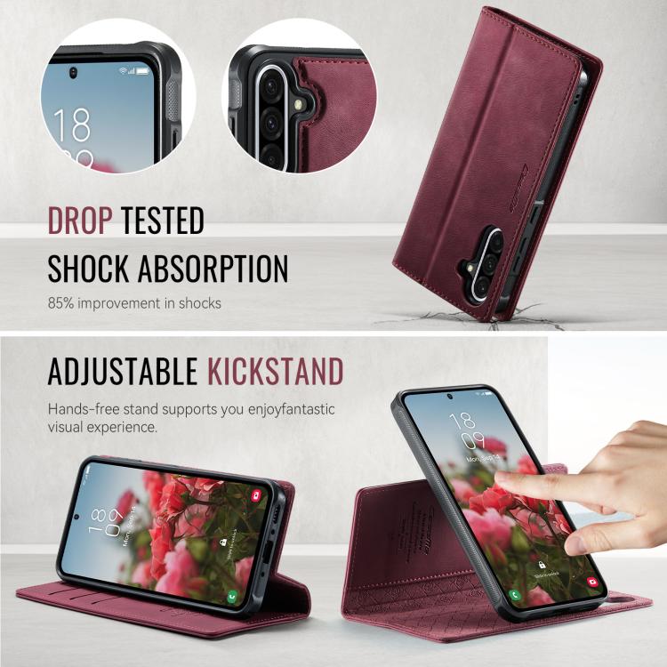 For Samsung Galaxy A56 5G CaseMe C49 Magnetic RFID Blocking Detachable Wallet Leather Phone Case