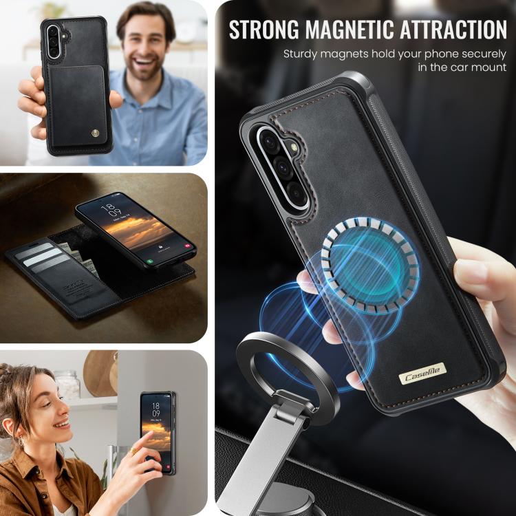 For Samsung Galaxy A56 5G CaseMe C49 Magnetic RFID Blocking Detachable Wallet Leather Phone Case