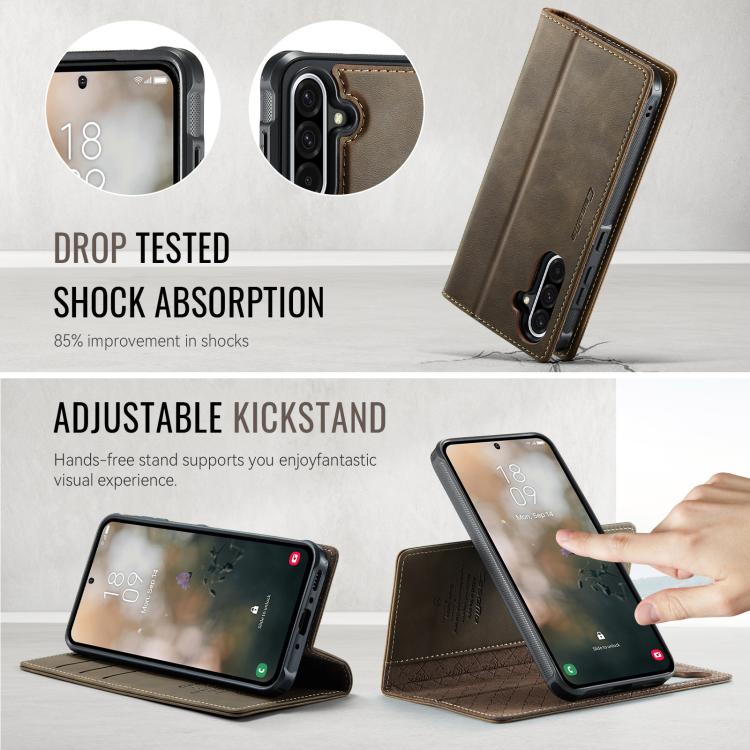 For Samsung Galaxy A56 5G CaseMe C49 Magnetic RFID Blocking Detachable Wallet Leather Phone Case