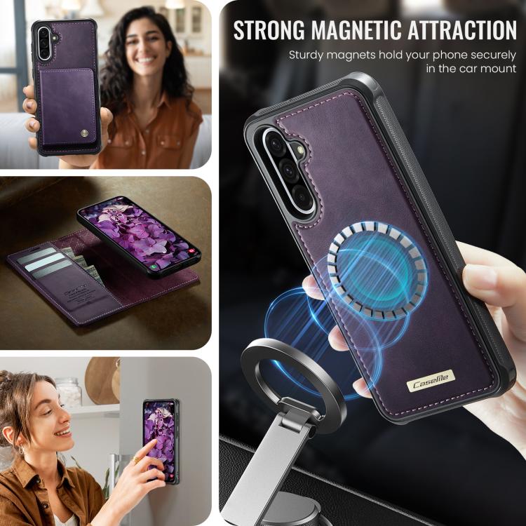 For Samsung Galaxy A56 5G CaseMe C49 Magnetic RFID Blocking Detachable Wallet Leather Phone Case
