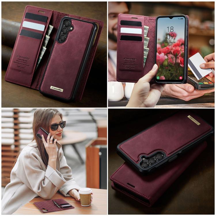 For Samsung Galaxy A14 5G / M44 CaseMe C49 Magnetic RFID Blocking Detachable Wallet Leather Phone Case