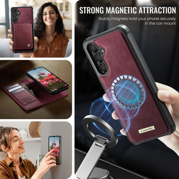 For Samsung Galaxy A14 5G / M44 CaseMe C49 Magnetic RFID Blocking Detachable Wallet Leather Phone Case