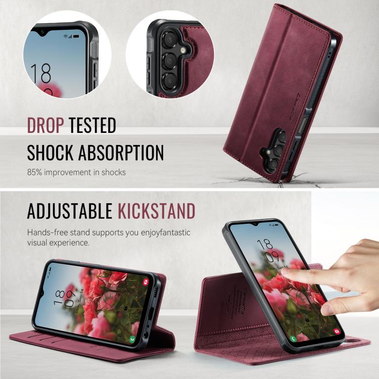 For Samsung Galaxy A14 5G / M44 CaseMe C49 Magnetic RFID Blocking Detachable Wallet Leather Phone Case