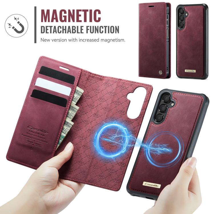 For Samsung Galaxy A14 5G / M44 CaseMe C49 Magnetic RFID Blocking Detachable Wallet Leather Phone Case