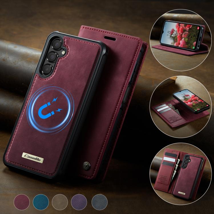 For Samsung Galaxy A14 5G / M44 CaseMe C49 Magnetic RFID Blocking Detachable Wallet Leather Phone Case