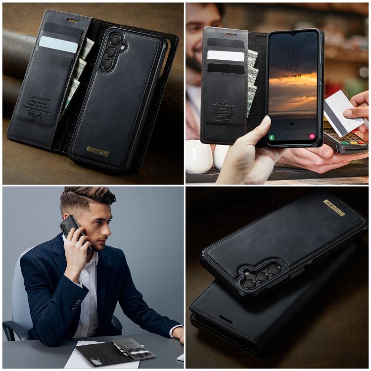 For Samsung Galaxy A14 5G / M44 CaseMe C49 Magnetic RFID Blocking Detachable Wallet Leather Phone Case