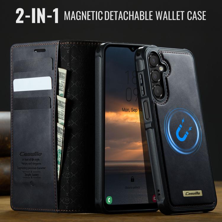 For Samsung Galaxy A14 5G / M44 CaseMe C49 Magnetic RFID Blocking Detachable Wallet Leather Phone Case