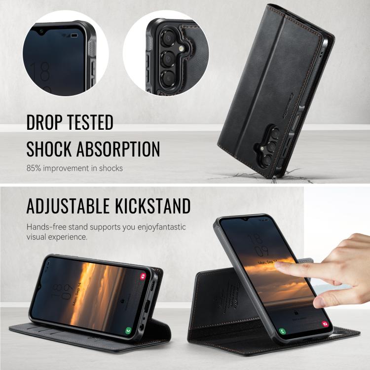 For Samsung Galaxy A14 5G / M44 CaseMe C49 Magnetic RFID Blocking Detachable Wallet Leather Phone Case