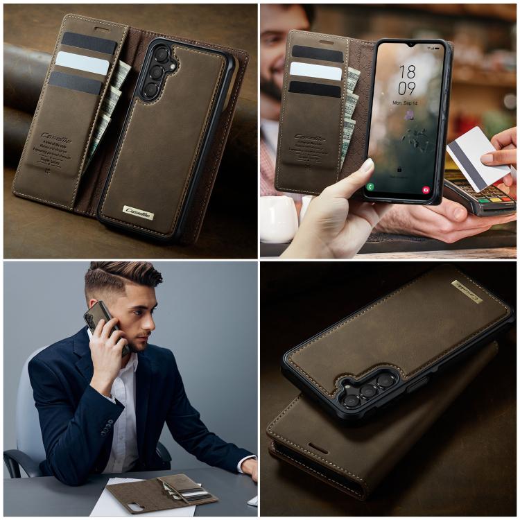 For Samsung Galaxy A14 5G / M44 CaseMe C49 Magnetic RFID Blocking Detachable Wallet Leather Phone Case