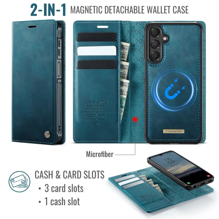 For Samsung Galaxy A14 5G / M44 CaseMe C49 Magnetic RFID Blocking Detachable Wallet Leather Phone Case