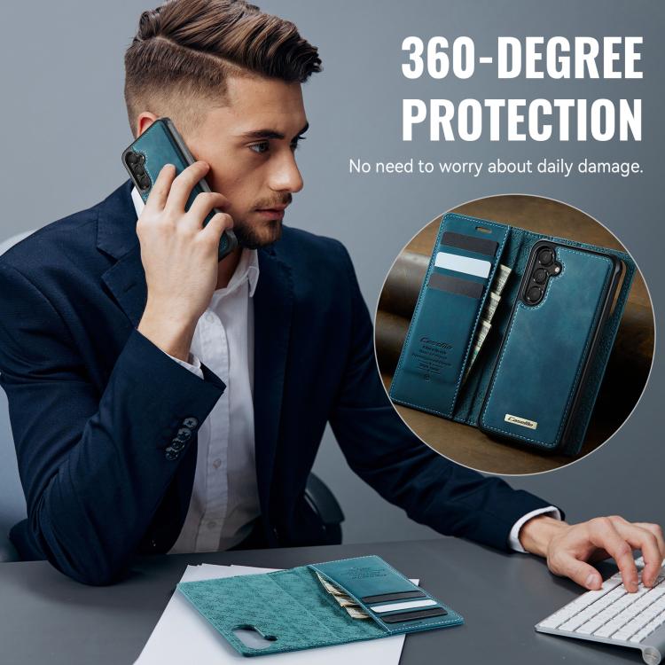 For Samsung Galaxy A14 5G / M44 CaseMe C49 Magnetic RFID Blocking Detachable Wallet Leather Phone Case
