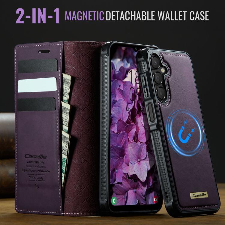For Samsung Galaxy A14 5G / M44 CaseMe C49 Magnetic RFID Blocking Detachable Wallet Leather Phone Case