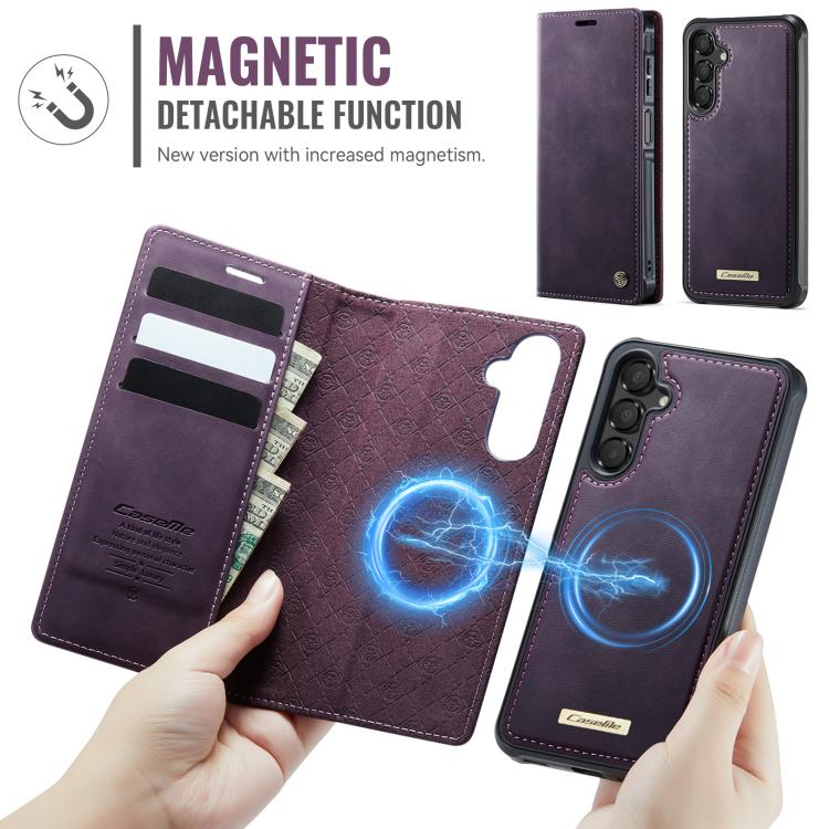 For Samsung Galaxy A14 5G / M44 CaseMe C49 Magnetic RFID Blocking Detachable Wallet Leather Phone Case