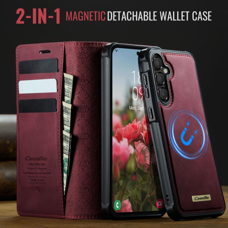 For Samsung Galaxy A55 / A35 5G CaseMe C49 Magnetic RFID Blocking Detachable Wallet Leather Phone Case