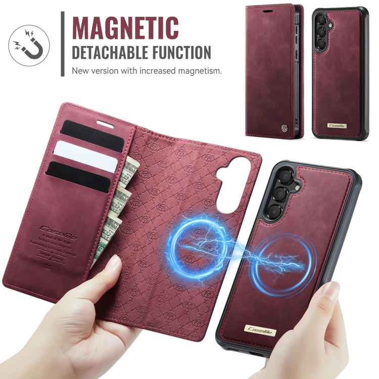 For Samsung Galaxy A55 / A35 5G CaseMe C49 Magnetic RFID Blocking Detachable Wallet Leather Phone Case