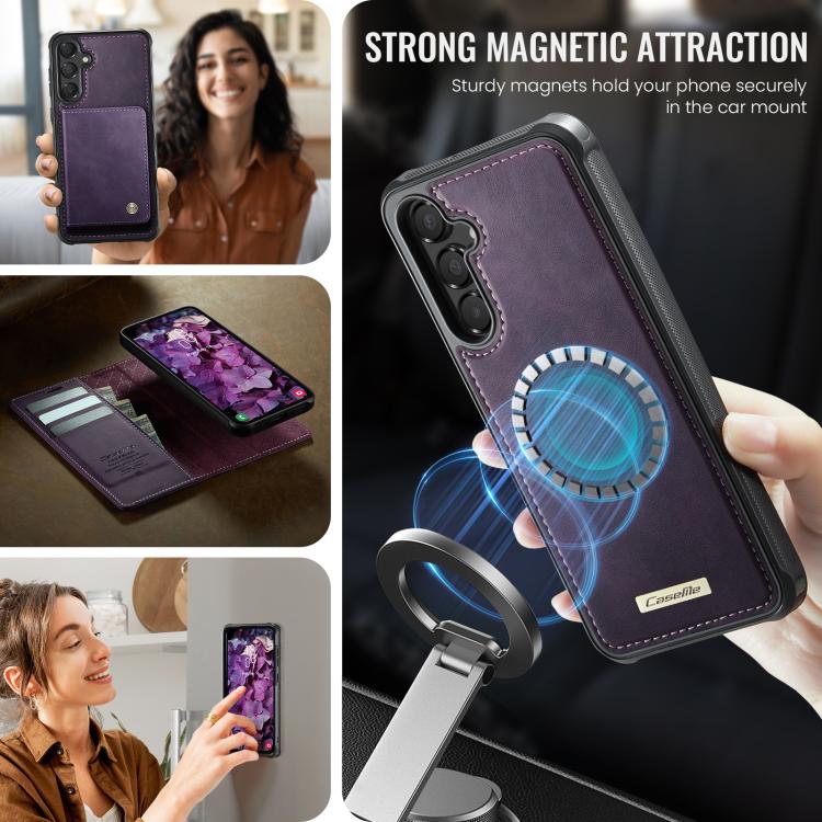 For Samsung Galaxy A55 / A35 5G CaseMe C49 Magnetic RFID Blocking Detachable Wallet Leather Phone Case