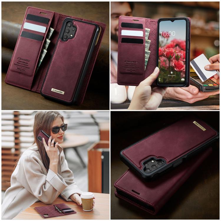 For Samsung Galaxy A13 / A04s CaseMe C49 Magnetic RFID Blocking Detachable Wallet Leather Phone Case