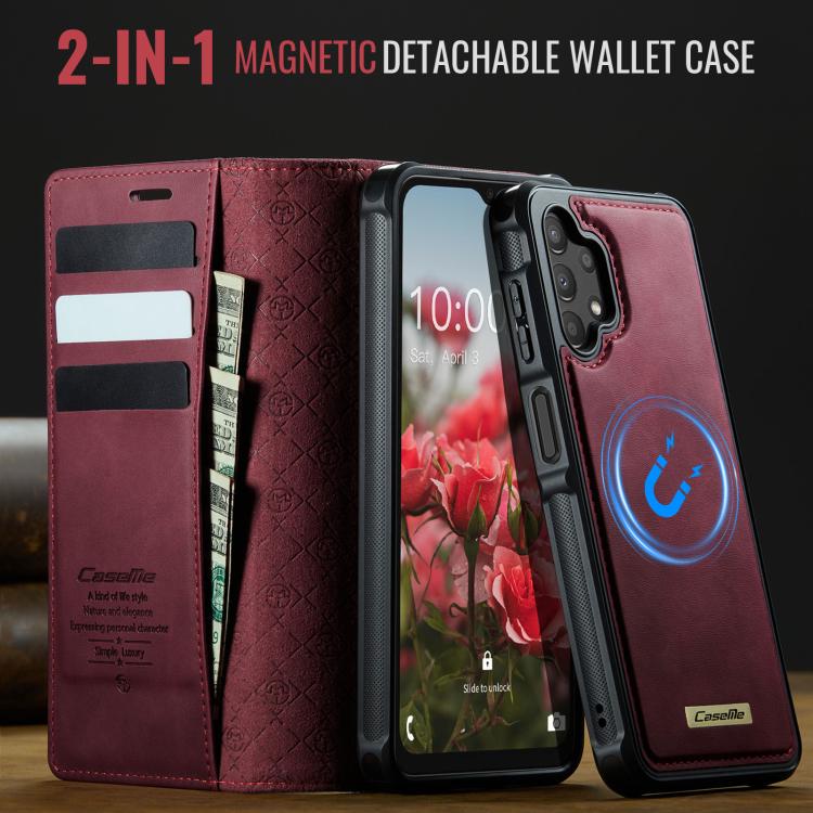 For Samsung Galaxy A13 / A04s CaseMe C49 Magnetic RFID Blocking Detachable Wallet Leather Phone Case