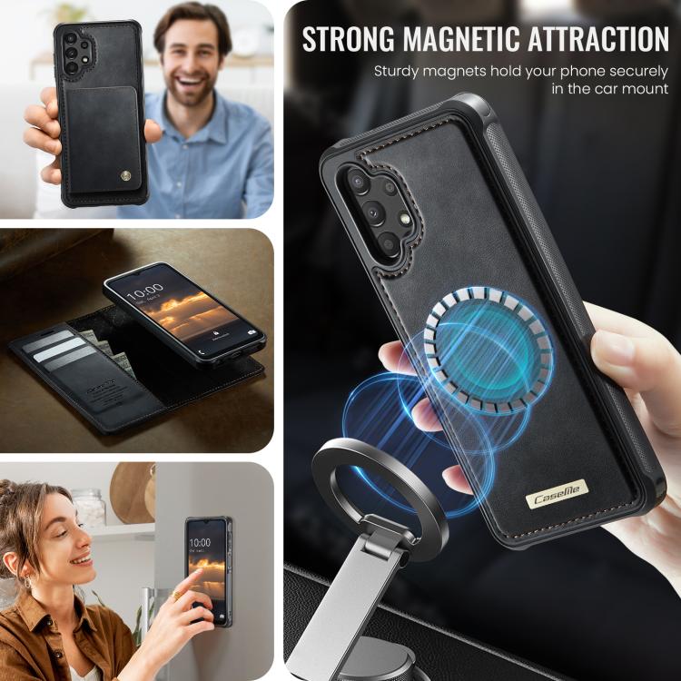 For Samsung Galaxy A13 / A04s CaseMe C49 Magnetic RFID Blocking Detachable Wallet Leather Phone Case