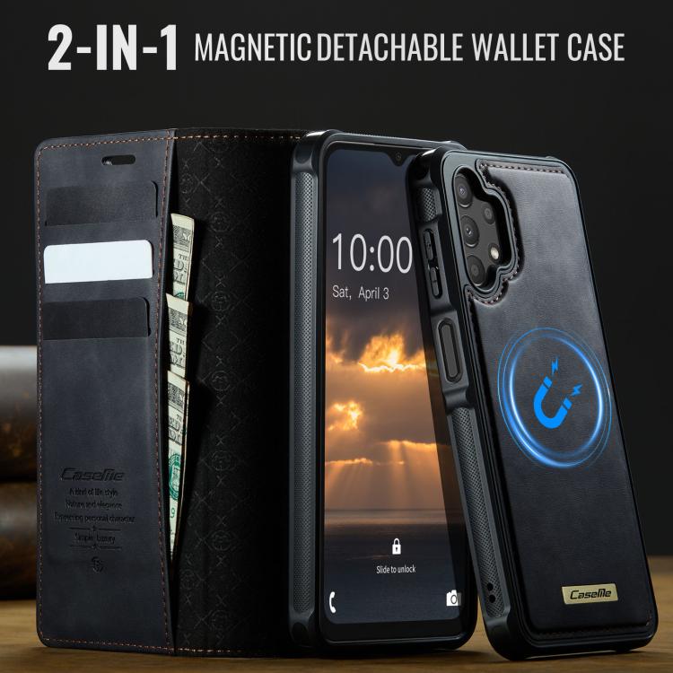 For Samsung Galaxy A13 / A04s CaseMe C49 Magnetic RFID Blocking Detachable Wallet Leather Phone Case