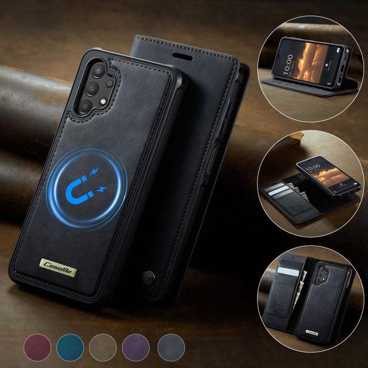 For Samsung Galaxy A13 / A04s CaseMe C49 Magnetic RFID Blocking Detachable Wallet Leather Phone Case
