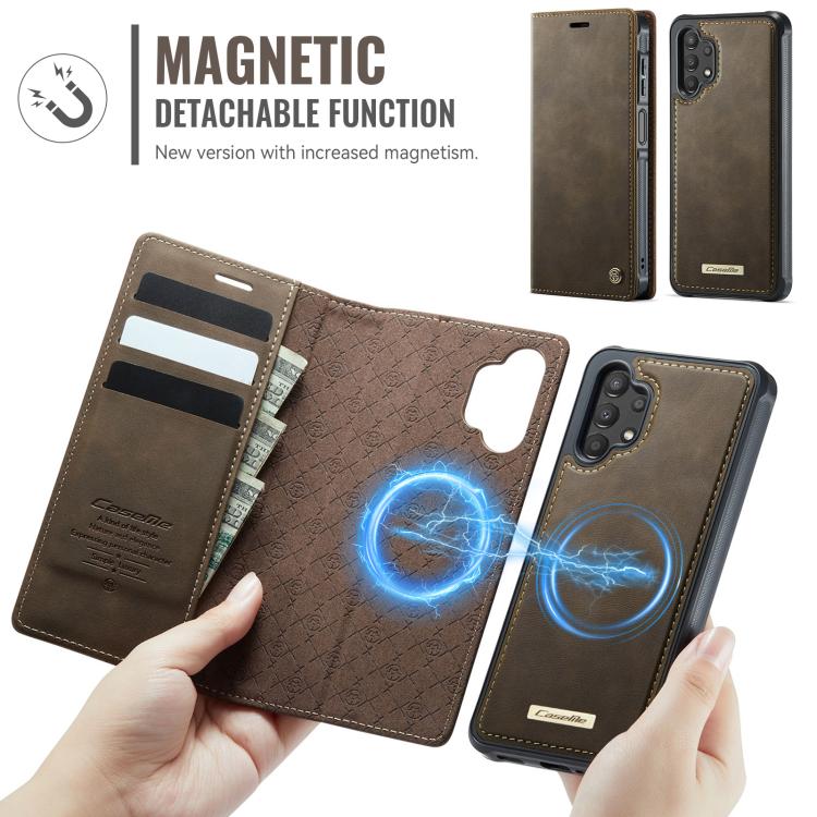 For Samsung Galaxy A13 / A04s CaseMe C49 Magnetic RFID Blocking Detachable Wallet Leather Phone Case