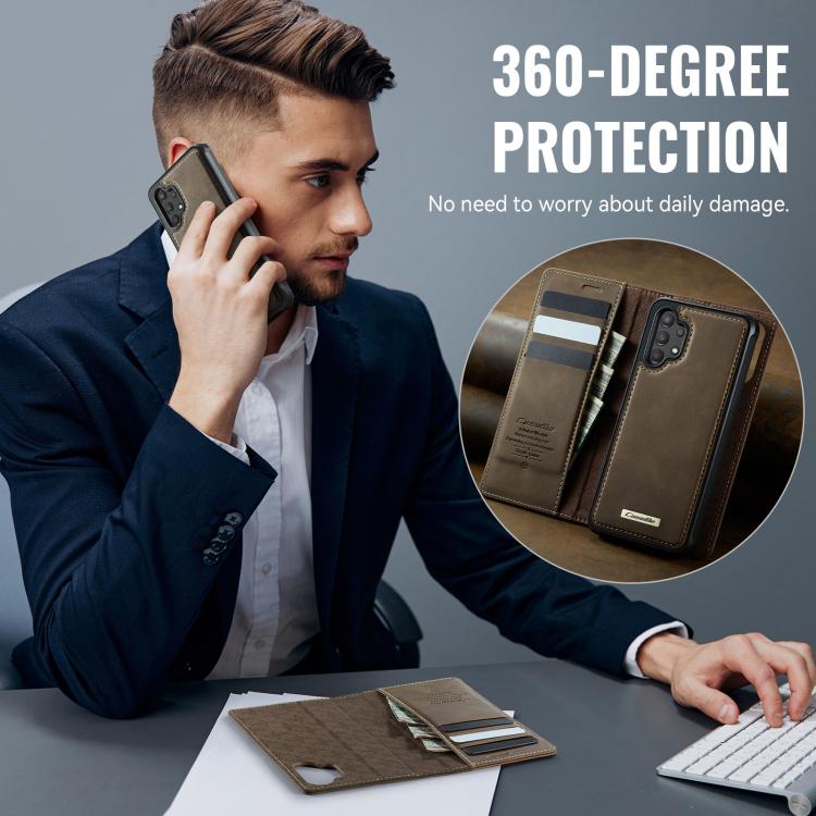 For Samsung Galaxy A13 / A04s CaseMe C49 Magnetic RFID Blocking Detachable Wallet Leather Phone Case