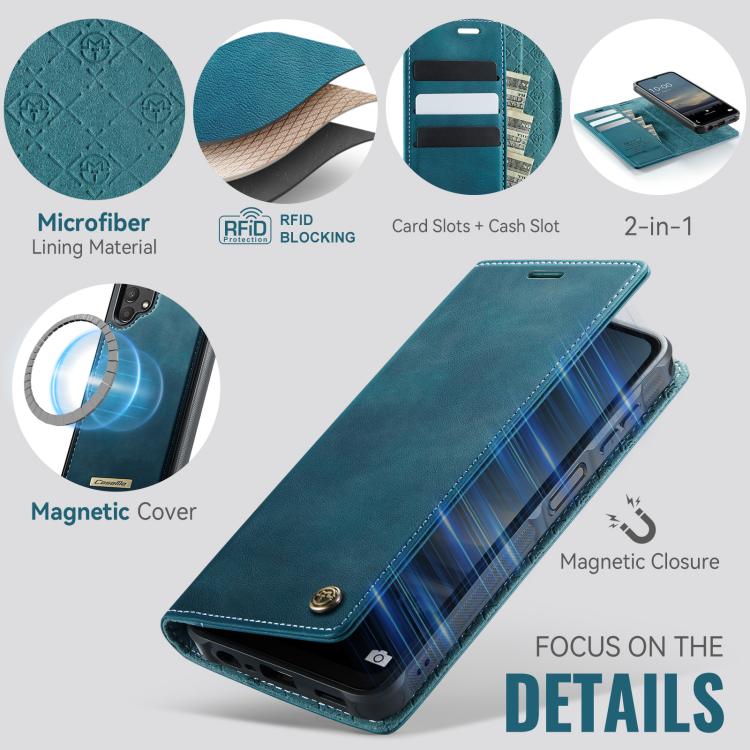 For Samsung Galaxy A13 / A04s CaseMe C49 Magnetic RFID Blocking Detachable Wallet Leather Phone Case