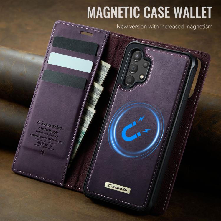 For Samsung Galaxy A13 / A04s CaseMe C49 Magnetic RFID Blocking Detachable Wallet Leather Phone Case