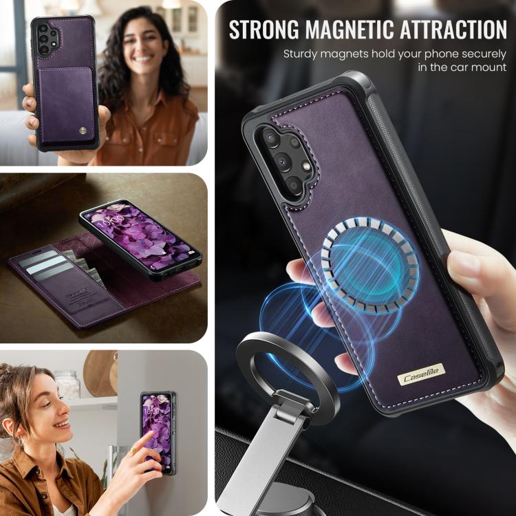 For Samsung Galaxy A13 / A04s CaseMe C49 Magnetic RFID Blocking Detachable Wallet Leather Phone Case