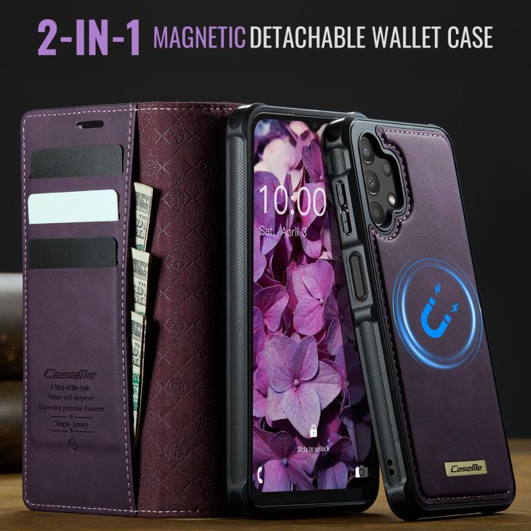 For Samsung Galaxy A13 / A04s CaseMe C49 Magnetic RFID Blocking Detachable Wallet Leather Phone Case