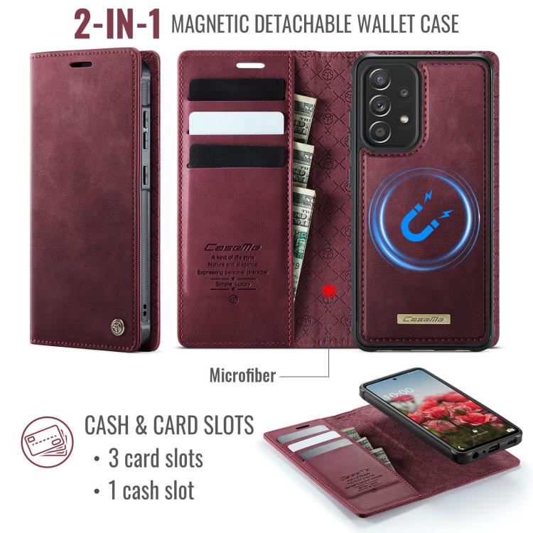 For Samsung Galaxy A52 / A52s CaseMe C49 Magnetic RFID Blocking Detachable Wallet Leather Phone Case