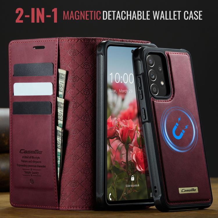 For Samsung Galaxy A52 / A52s CaseMe C49 Magnetic RFID Blocking Detachable Wallet Leather Phone Case