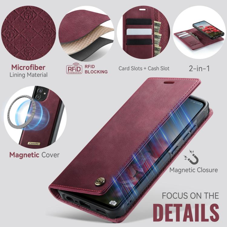 For Samsung Galaxy A52 / A52s CaseMe C49 Magnetic RFID Blocking Detachable Wallet Leather Phone Case