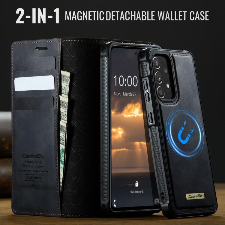 For Samsung Galaxy A52 / A52s CaseMe C49 Magnetic RFID Blocking Detachable Wallet Leather Phone Case
