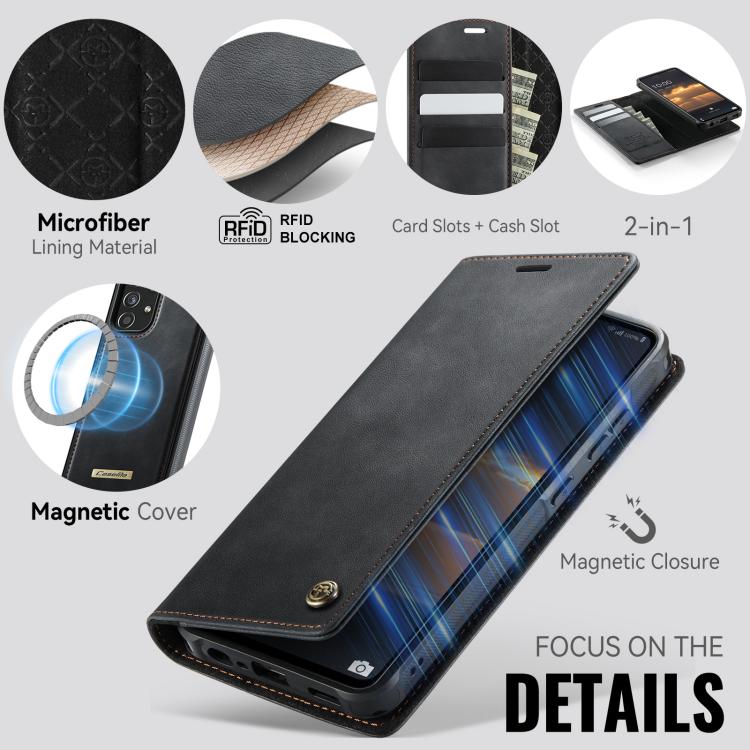 For Samsung Galaxy A52 / A52s CaseMe C49 Magnetic RFID Blocking Detachable Wallet Leather Phone Case